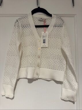 Vineyard Vines White Pointelle Cardigan